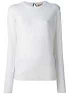 No21 Contrast Back Panel Knit Top, Women's, Size: 40, White, Silk/acetate/virgin Wool