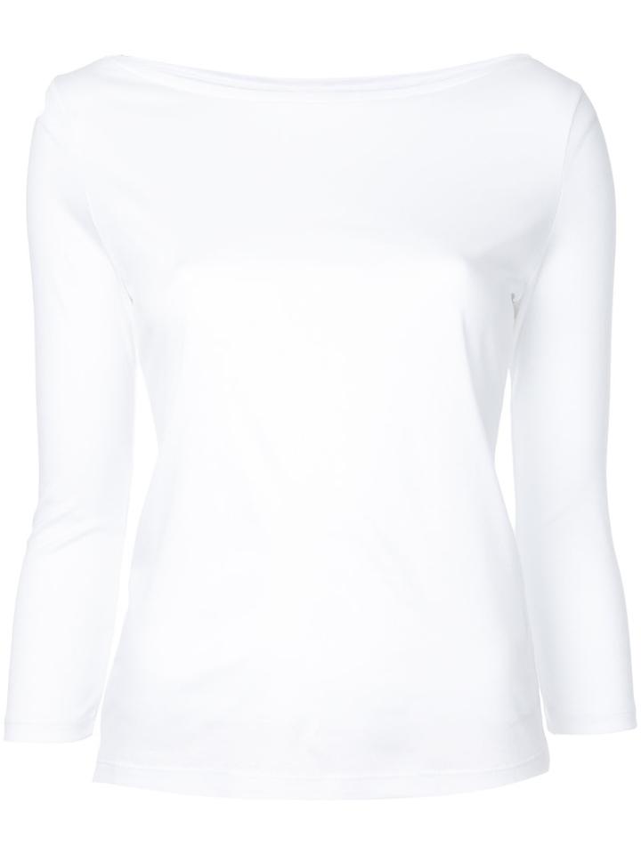 Estnation - Three-quarters Sleeve T-shirt - Women - Cotton/lyocell - 38, White, Cotton/lyocell