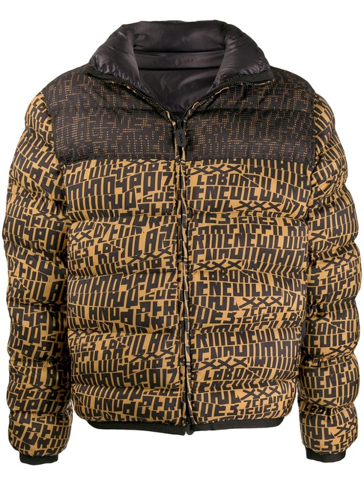 Ermenegildo Zegna Xxx Logo Printed Puffer Jacket - Black