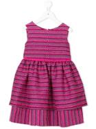 Oscar De La Renta Kids Tweed Scalloped Hem Dress - Pink & Purple