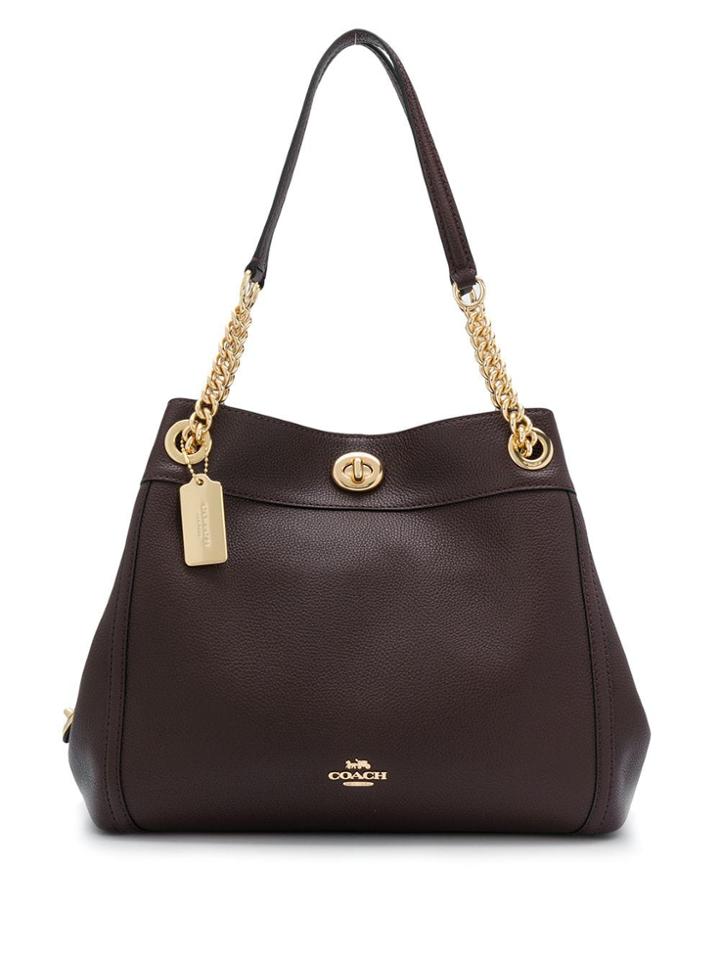 Coach Logo Plaque Tote - Red