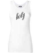 Ann Demeulemeester Holy Embroidered Tank Top - White