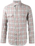 Saint Laurent Rinse Check Shirt - Grey
