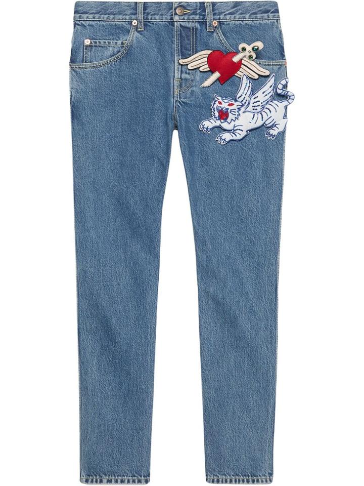 Gucci Tapered Denim Trousers - Blue