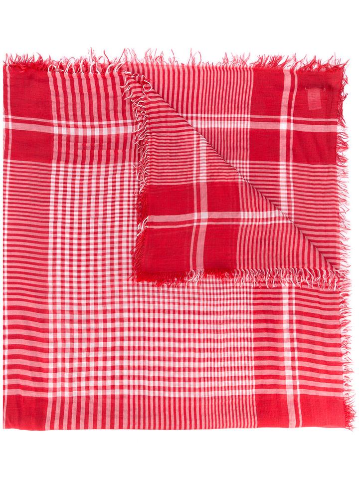Faliero Sarti Checked Scarf, Women's, Red, Polyester/modal