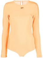 Off-white Logo Print Bodysuit - Orange