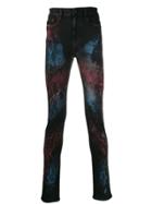 Diesel Paint Print Slim-fit Jeans - Black