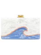 Edie Parker Wave Print Box Clutch, Women's, White