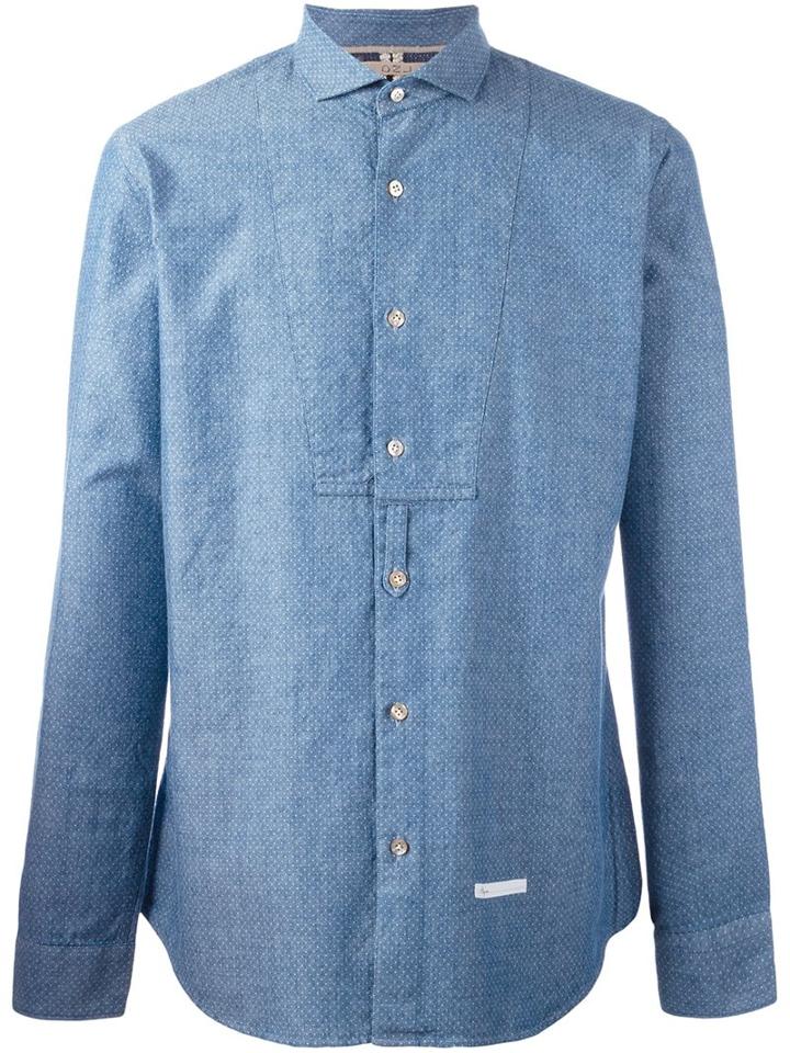 Dnl Bib Placket Dotted Shirt