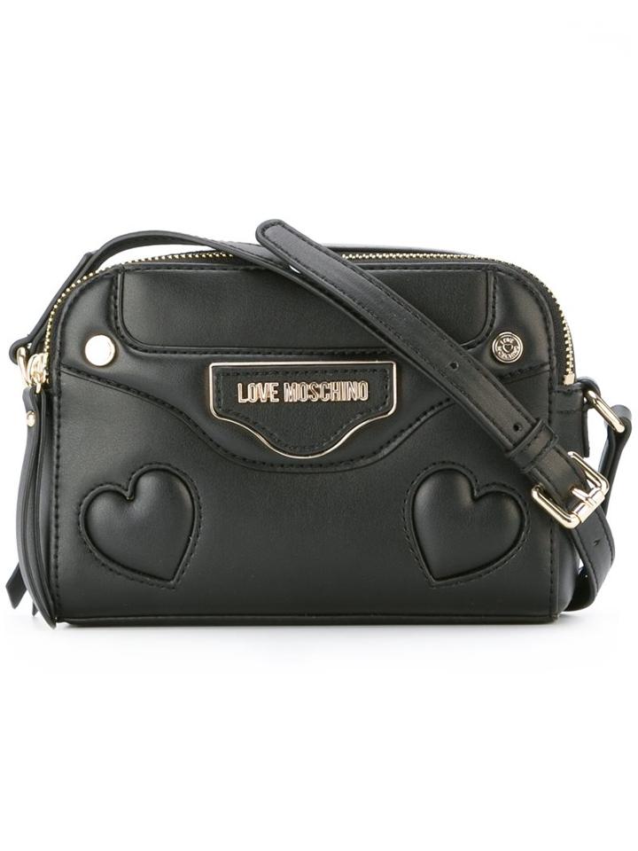 Love Moschino Logo Plaque Crossbody Bag, Women's, Black