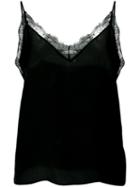 Anine Bing - Deep V Lace Camisole - Women - Silk - L, Women's, Black, Silk