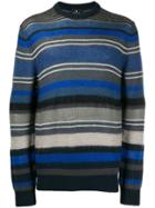 Ps Paul Smith Striped Knitted Sweater - Blue