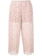 Guipure Lace Trousers, Women's, Size: 40, Nude/neutrals, Cotton/viscose/polyamide/spandex/elastane, Valentino