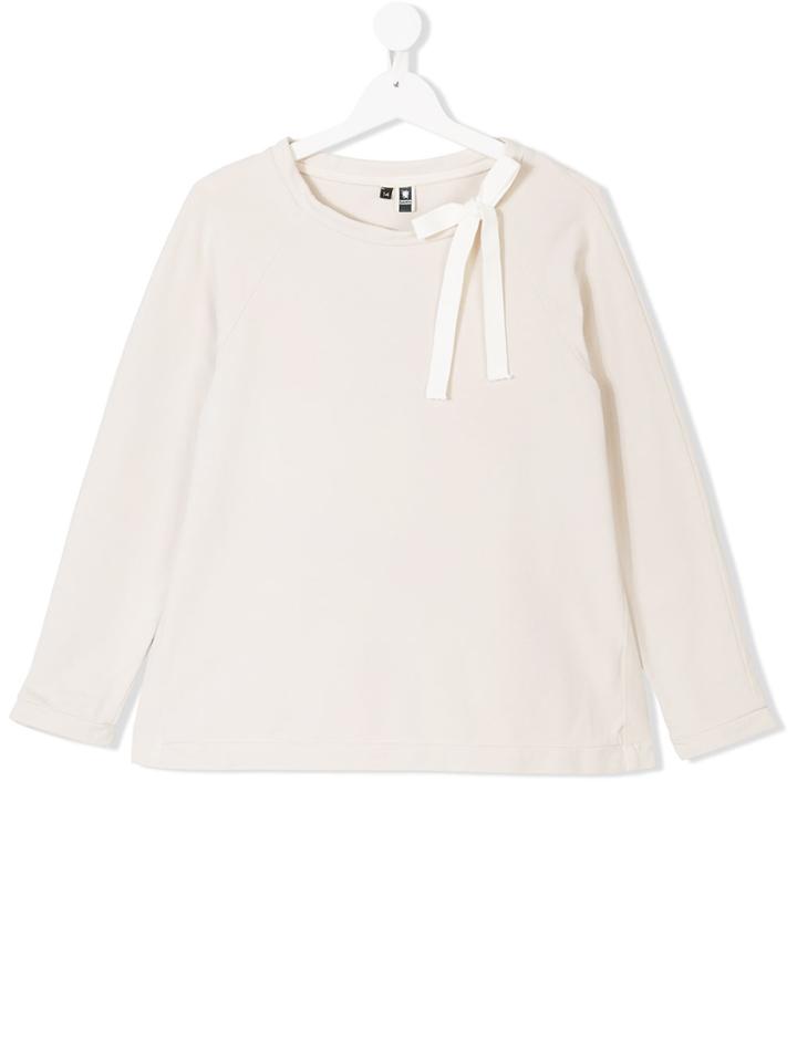 European Culture Kids Teen Bow Detail Sweatshirt - Nude & Neutrals