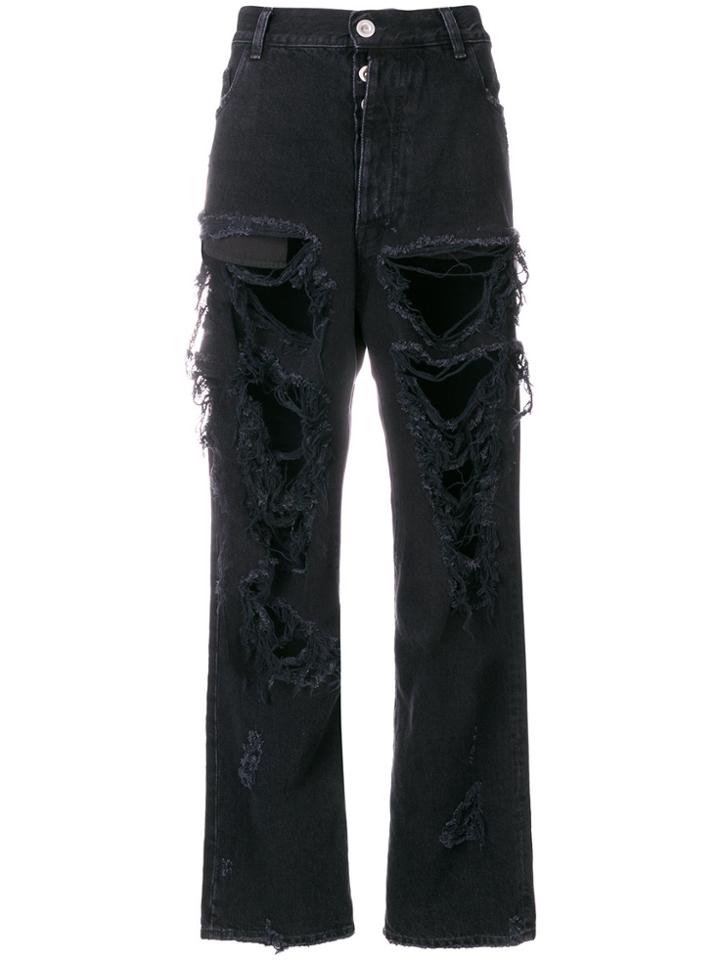 Unravel Project Rigid Denim Baggy Boy Jeans - Black