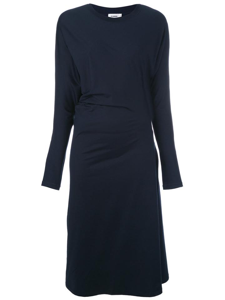 Jil Sander - Midi Dress - Women - Cotton/spandex/elastane - M, Blue, Cotton/spandex/elastane