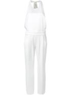 Baja East Halterneck Jumpsuit, Women's, Size: 0, White, Triacetate/polyester