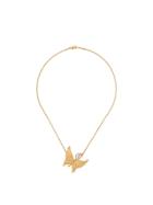 Carrera 18kt Yellow Gold, Diamond And Pink Sapphire Butterfly Necklace