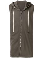 Rick Owens Drkshdw Long Sleeveless Hoodie - Grey