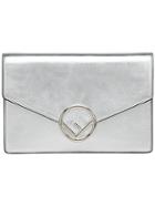 Fendi Logo Flap Chain Purse - Metallic