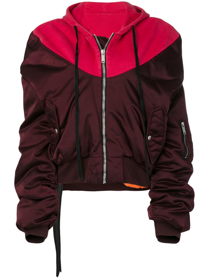 Unravel Project Oversized Bomber Jacket - Red