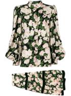 Yves Saint Laurent Vintage Floral Print Shirt And Skirt Set -