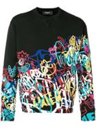 Dsquared2 Printed Crew Neck Sweatshirt - Black
