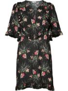 Vilshenko Floral Print Tunic Dress, Women's, Size: 6, Black, Silk