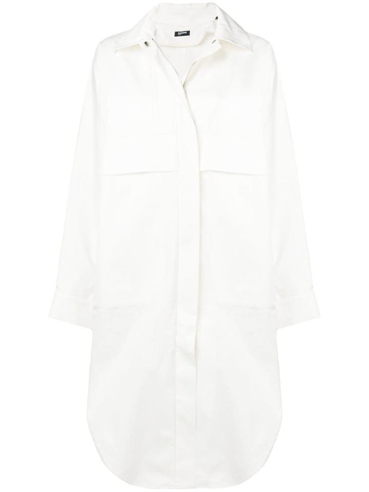 Jil Sander Navy Oversized Shirt Jacket - White