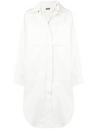 Jil Sander Navy Oversized Shirt Jacket - White