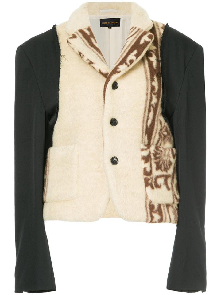 Comme Des Garçons Vintage Contrast Panel Blanket Jacket - Nude &