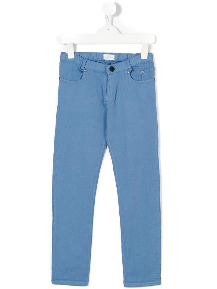 Simple Kids - Bombazine Trousers - Kids - Cotton/spandex/elastane - 2 Yrs, Blue