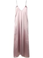 Forte Forte Satin Plunge Dress - Purple
