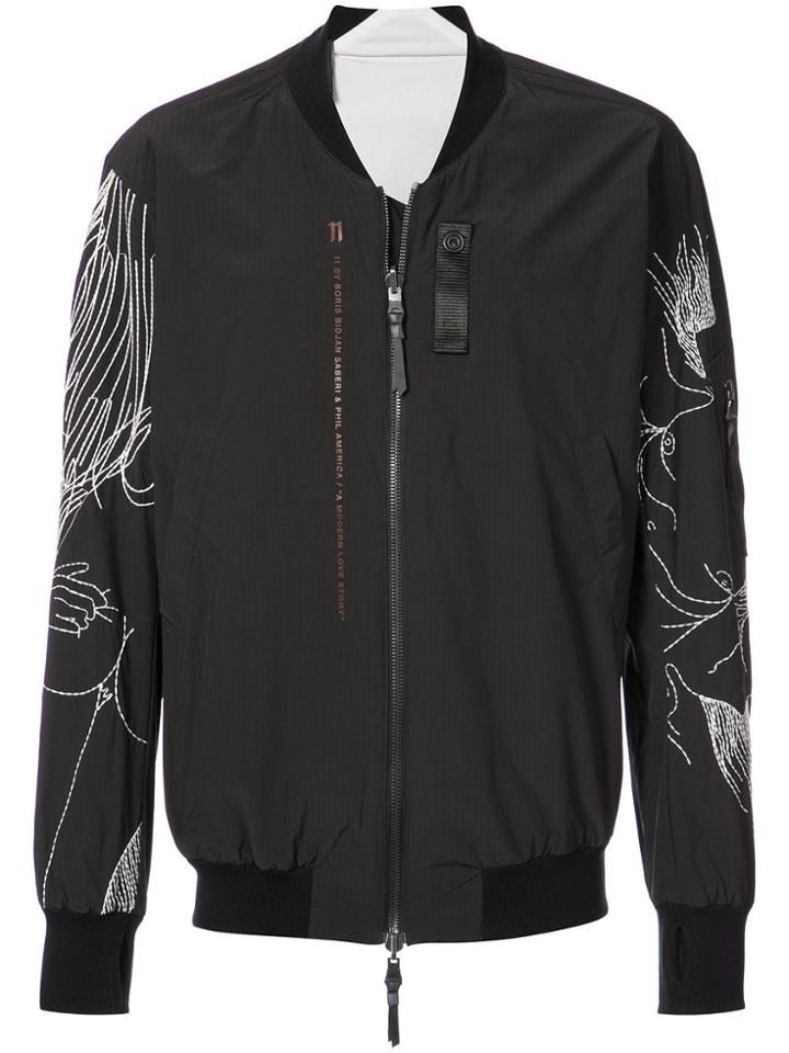 11 By Boris Bidjan Saberi Embroidered Bomber Jacket - Black