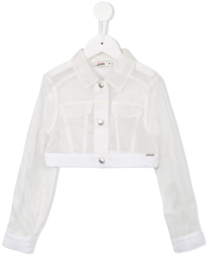 Junior Gaultier Sheer Jacket, Girl's, Size: 12 Yrs, White