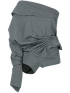 A.w.a.k.e. Deconstructed One-shoulder Shirt - Grey