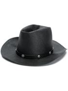 Htc Los Angeles Embellished Panama Hat - Black