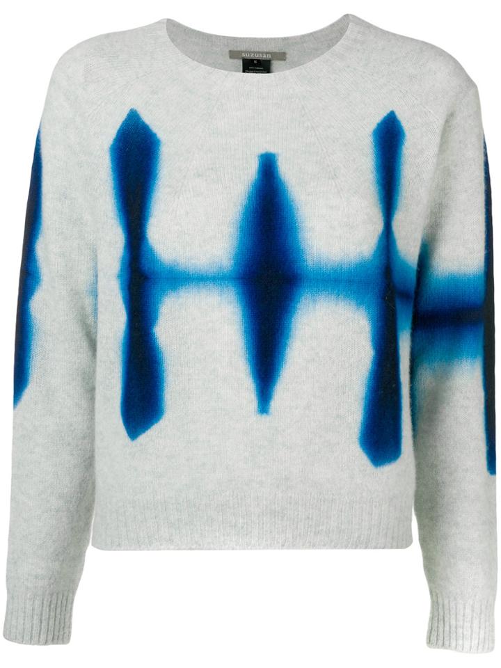 Suzusan Cropped Tie-dye Sweater - Blue