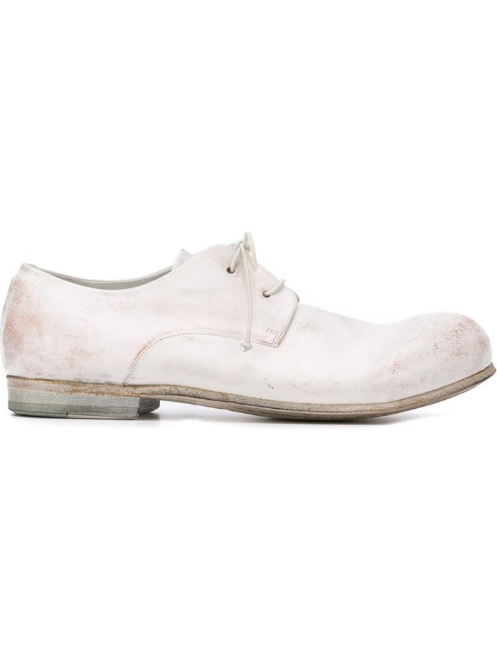 Marsèll Distressed Lace-up Shoes, Men's, Size: 42, White, Calf Leather/leather