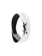 Saint Laurent 'monogram' Double Wrap Bracelet, Women's, Size: Medium, White