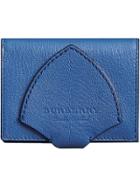 Burberry Equestrian Shield Two-tone Leather Folding Wallet - Blue