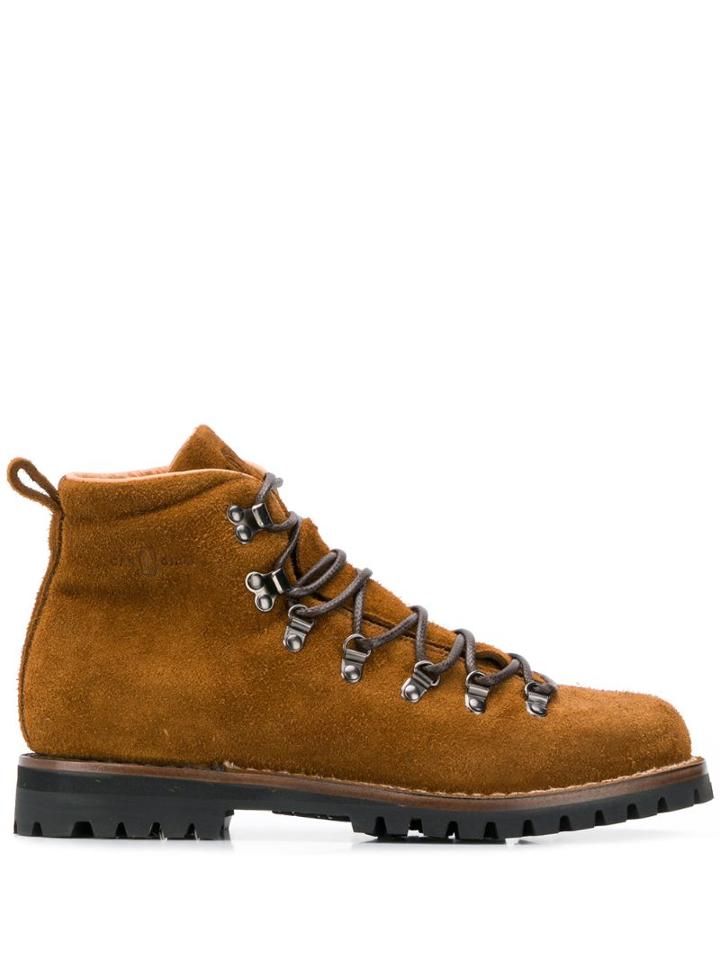 Car Shoe Lace-up Ankle Boots - Brown