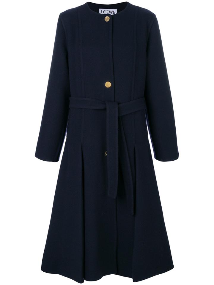 Loewe Flare Pleated Coat - Blue