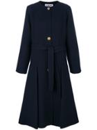 Loewe Flare Pleated Coat - Blue