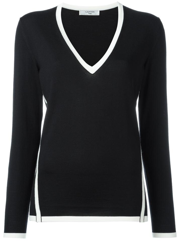 Lanvin Contrast Piped Trim Jumper - Black