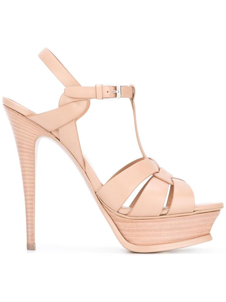 Saint Laurent Classic Tribute 105 Sandals - Nude & Neutrals