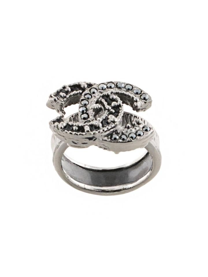 Chanel Pre-owned Cc Embellished Ring - Black