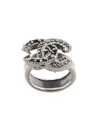 Chanel Pre-owned Cc Embellished Ring - Black