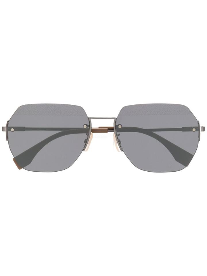 Fendi Eyewear Geometric Rimless Sunglasses - Black