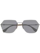 Fendi Eyewear Geometric Rimless Sunglasses - Black